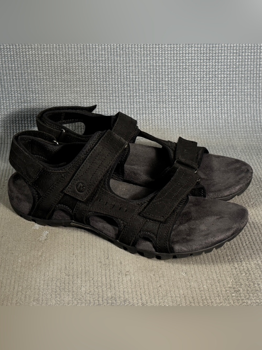 Merrell Men's Sandspur Lee Backstrap Black Sandals Size 10